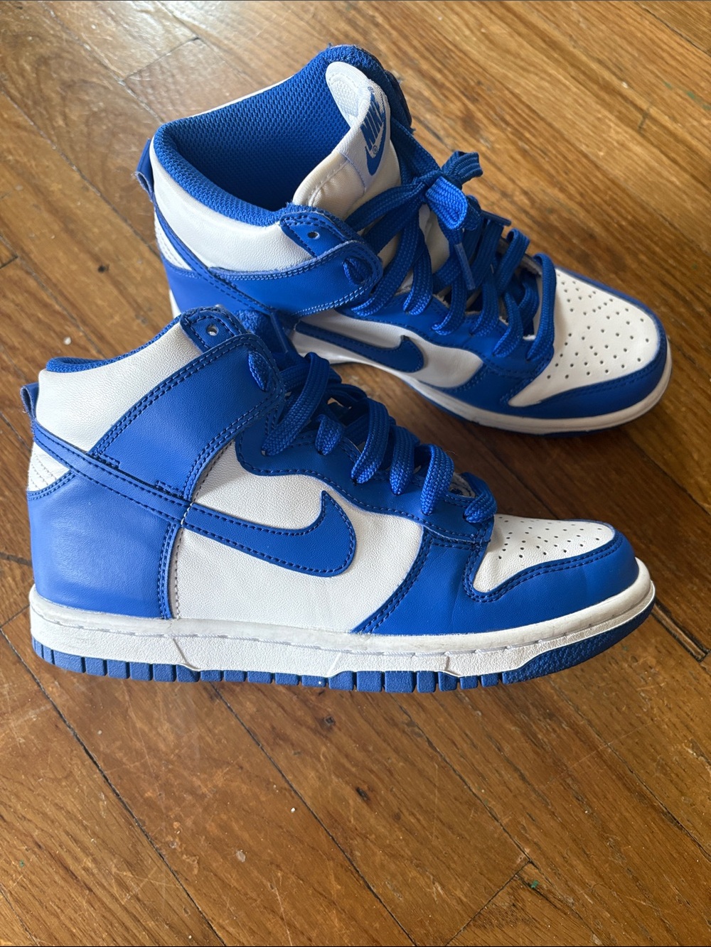 Nike Kids' High-Top Sneakers in Blue/White - Size 4Y